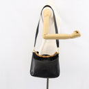 GUCCI Bamboo Hand Bag Leather 2way Black Gold 001 2113 1638 Auth th6469-23