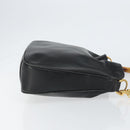 GUCCI Bamboo Hand Bag Leather 2way Black Gold 001 2113 1638 Auth th6469-4