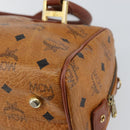 MCM Logogram Vicetos Hand Bag PVC Leather Brown Gold Auth th6487-12