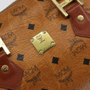 MCM Logogram Vicetos Hand Bag PVC Leather Brown Gold Auth th6487-14