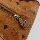 MCM Logogram Vicetos Hand Bag PVC Leather Brown Gold Auth th6487-16