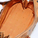 MCM Logogram Vicetos Hand Bag PVC Leather Brown Gold Auth th6487-17