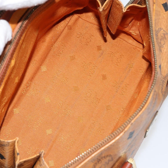 MCM Logogram Vicetos Hand Bag PVC Leather Brown Gold Auth th6487