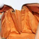 MCM Logogram Vicetos Hand Bag PVC Leather Brown Gold Auth th6487-18