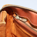 MCM Logogram Vicetos Hand Bag PVC Leather Brown Gold Auth th6487-20