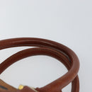 MCM Logogram Vicetos Hand Bag PVC Leather Brown Gold Auth th6487-8