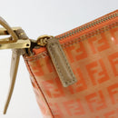 FENDI Zucchino Canvas Accessory Pouch Coated Canvas Orange Auth th6488-14