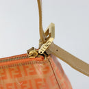 FENDI Zucchino Canvas Accessory Pouch Coated Canvas Orange Auth th6488-15