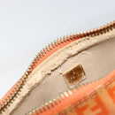 FENDI Zucchino Canvas Accessory Pouch Coated Canvas Orange Auth th6488-16