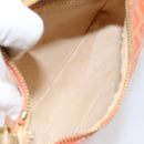 FENDI Zucchino Canvas Accessory Pouch Coated Canvas Orange Auth th6488-18