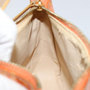 FENDI Zucchino Canvas Accessory Pouch Coated Canvas Orange Auth th6488-19