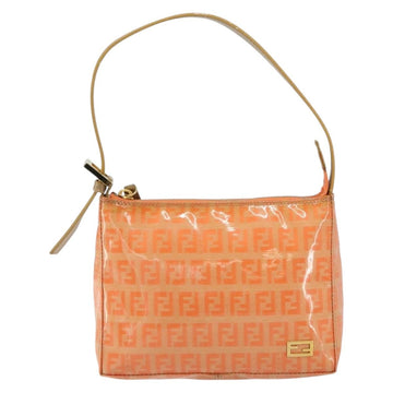 FENDI Zucchino Canvas Accessory Pouch Coated Canvas Orange Auth th6488 - 0