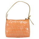 FENDI Zucchino Canvas Accessory Pouch Coated Canvas Orange Auth th6488-3