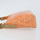 FENDI Zucchino Canvas Accessory Pouch Coated Canvas Orange Auth th6488-5