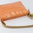 FENDI Zucchino Canvas Accessory Pouch Coated Canvas Orange Auth th6488-6