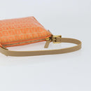 FENDI Zucchino Canvas Accessory Pouch Coated Canvas Orange Auth th6488-7