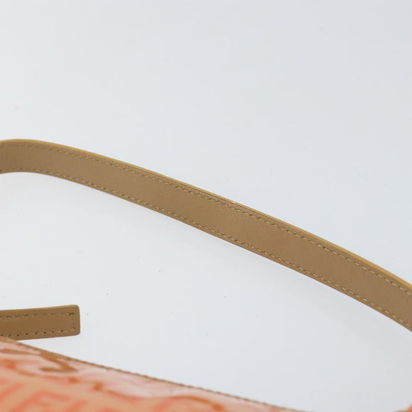 FENDI Zucchino Canvas Accessory Pouch Coated Canvas Orange Auth th6488