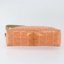FENDI Zucchino Canvas Accessory Pouch Coated Canvas Orange Auth th6488-9