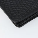 BALLY Quilted Chain Shoulder Bag Leather Black Gold Auth th6489-14