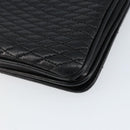 BALLY Quilted Chain Shoulder Bag Leather Black Gold Auth th6489-15