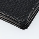 BALLY Quilted Chain Shoulder Bag Leather Black Gold Auth th6489-16