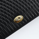 BALLY Quilted Chain Shoulder Bag Leather Black Gold Auth th6489-17