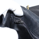 BALLY Quilted Chain Shoulder Bag Leather Black Gold Auth th6489-21