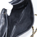 BALLY Quilted Chain Shoulder Bag Leather Black Gold Auth th6489-22