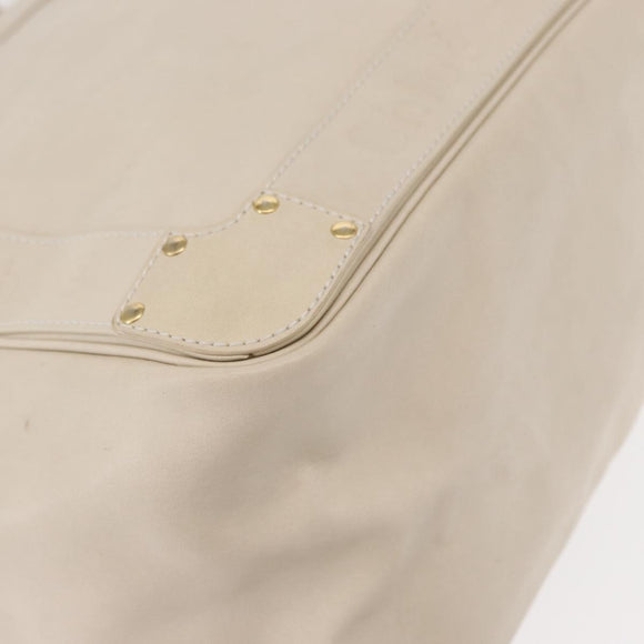 Chloe Eden Tote Bag Leather White Gold Auth th6490