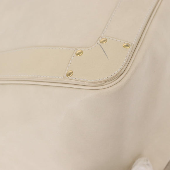 Chloe Eden Tote Bag Leather White Gold Auth th6490