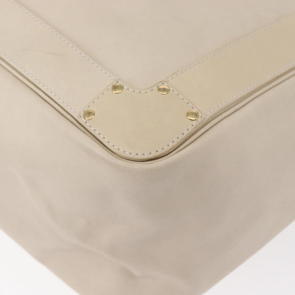 Chloe Eden Tote Bag Leather White Gold Auth th6490