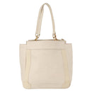 Chloe Eden Tote Bag Leather White Gold Auth th6490-3