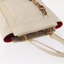 Chloe Eden Tote Bag Leather White Gold Auth th6490-6