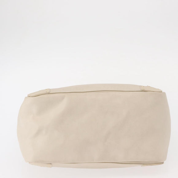 Chloe Eden Tote Bag Leather White Gold Auth th6490