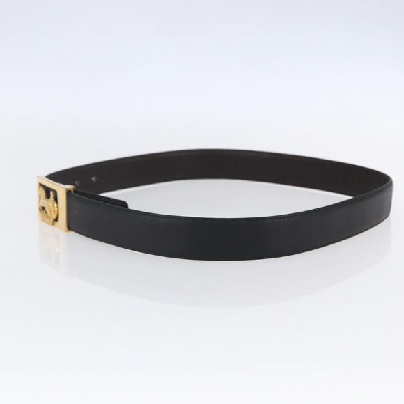CELINE Horse Carriage Belt Leather 38.6"" Black Auth th6491