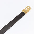 CELINE Horse Carriage Belt Leather 38.6"" Black Auth th6491-8