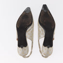 LOUIS VUITTON Shoes Leather Canvas 2 Set Silver White LV Auth th6500-12