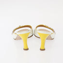 LOUIS VUITTON Shoes Leather Canvas 2 Set Silver White LV Auth th6500-3