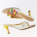 LOUIS VUITTON Shoes Leather Canvas 2 Set Silver White LV Auth th6500-5