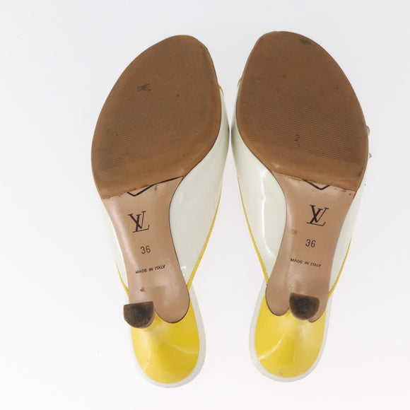 LOUIS VUITTON Shoes Leather Canvas 2 Set Silver White LV Auth th6500