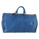 LOUIS VUITTON Epi Keepall 50 Boston Bag Blue M42965 LV Auth th6515-1