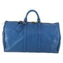 LOUIS VUITTON Epi Keepall 50 Boston Bag Blue M42965 LV Auth th6515-13