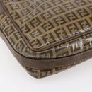FENDI Zucchino Canvas Shoulder Bag Beige Auth th6516-13