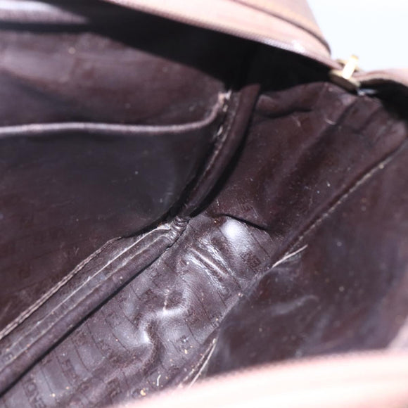 FENDI Zucchino Canvas Shoulder Bag Beige Auth th6516