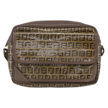 FENDI Zucchino Canvas Shoulder Bag Beige Auth th6516 - 0