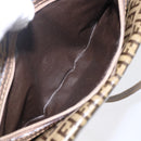 FENDI Zucchino Canvas Shoulder Bag Beige Auth th6516-20