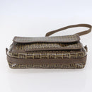 FENDI Zucchino Canvas Shoulder Bag Beige Auth th6516-9