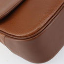 Burberrys Hand Bag Leather Brown Gold Auth th6517-11