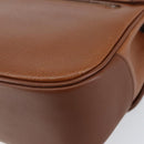 Burberrys Hand Bag Leather Brown Gold Auth th6517-12