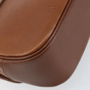 Burberrys Hand Bag Leather Brown Gold Auth th6517-13